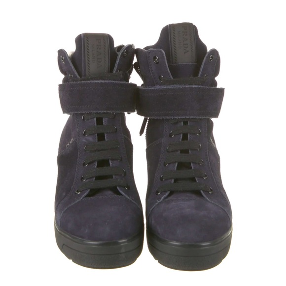 Prada Leather Ankle Lace-Up Boots 6.5 - Picture 1 of 7